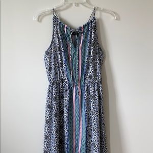 Navy print maxi dress